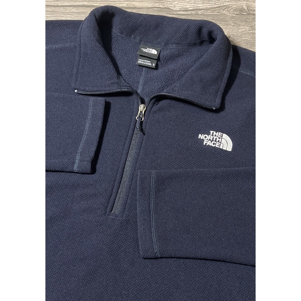 The North Face Men's Textured Cap Rock 1/4 Zip Fleece Lined Black Pullover XL